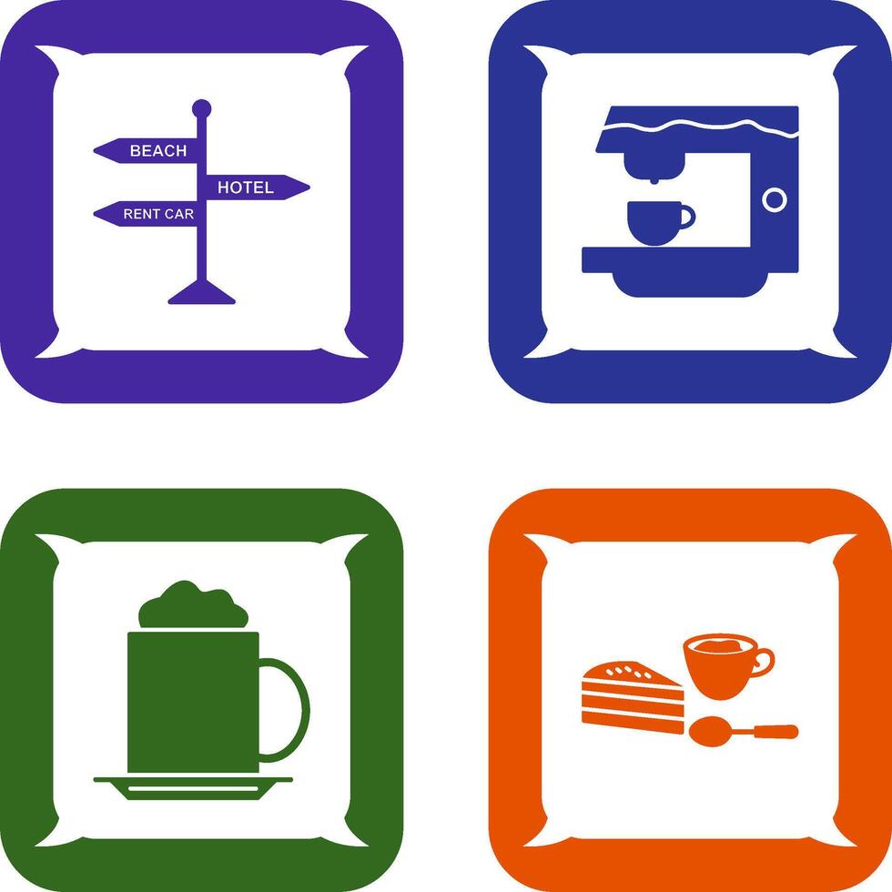 signboard and coffe machine Icon vector