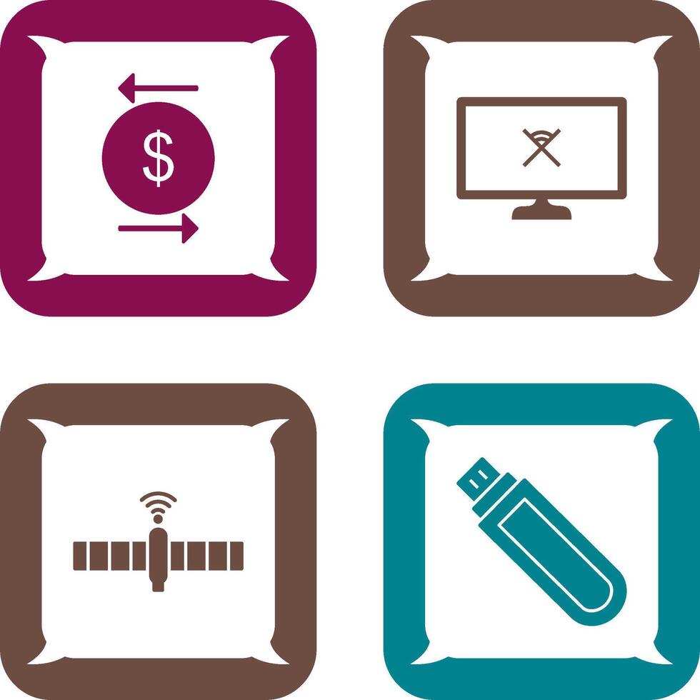 transaction and disconnected network Icon vector