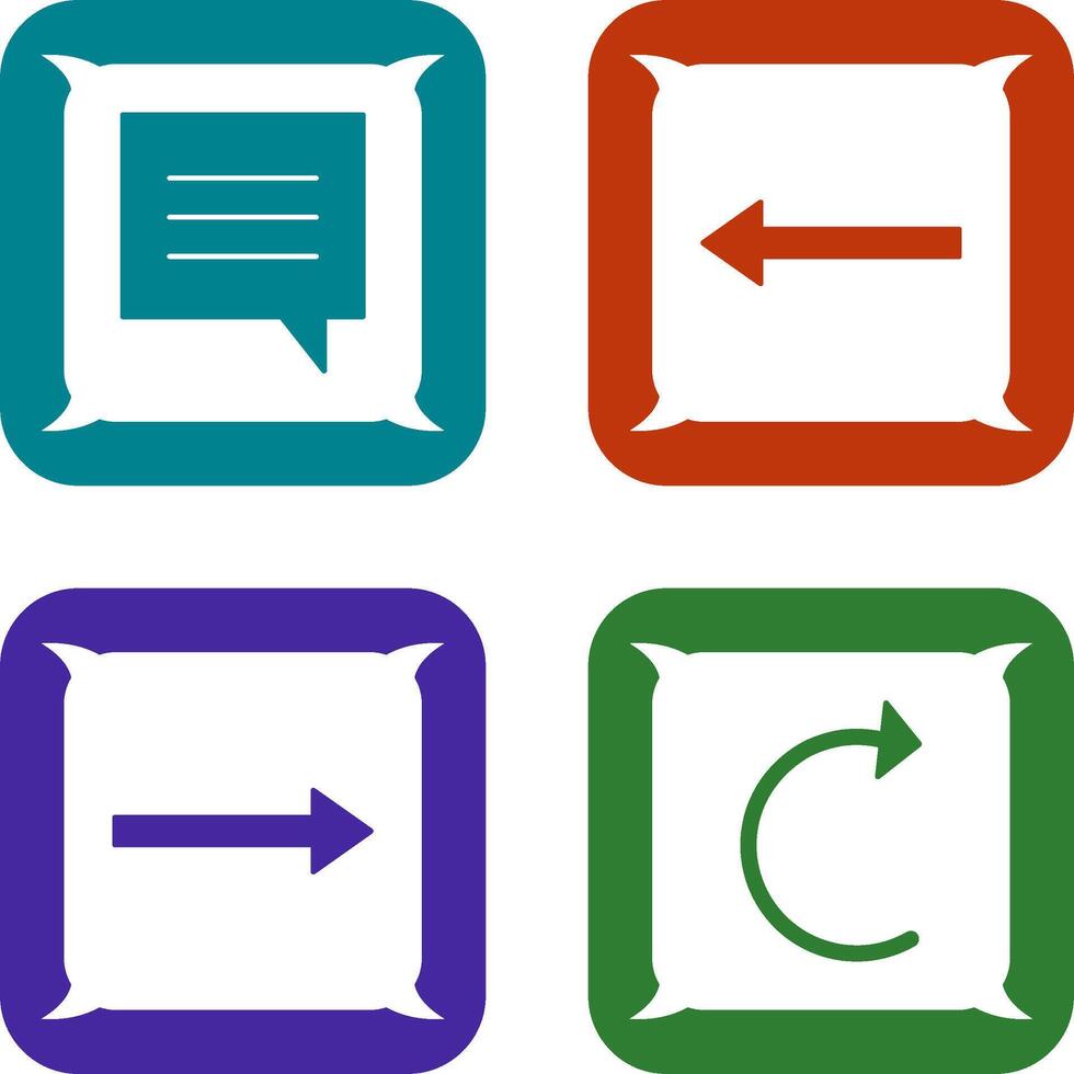 single chat bubble and left arrow Icon vector