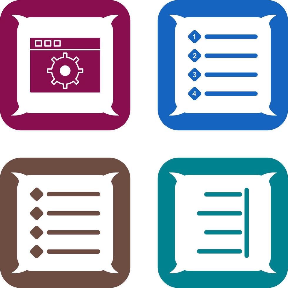 settings and numbered lists Icon vector