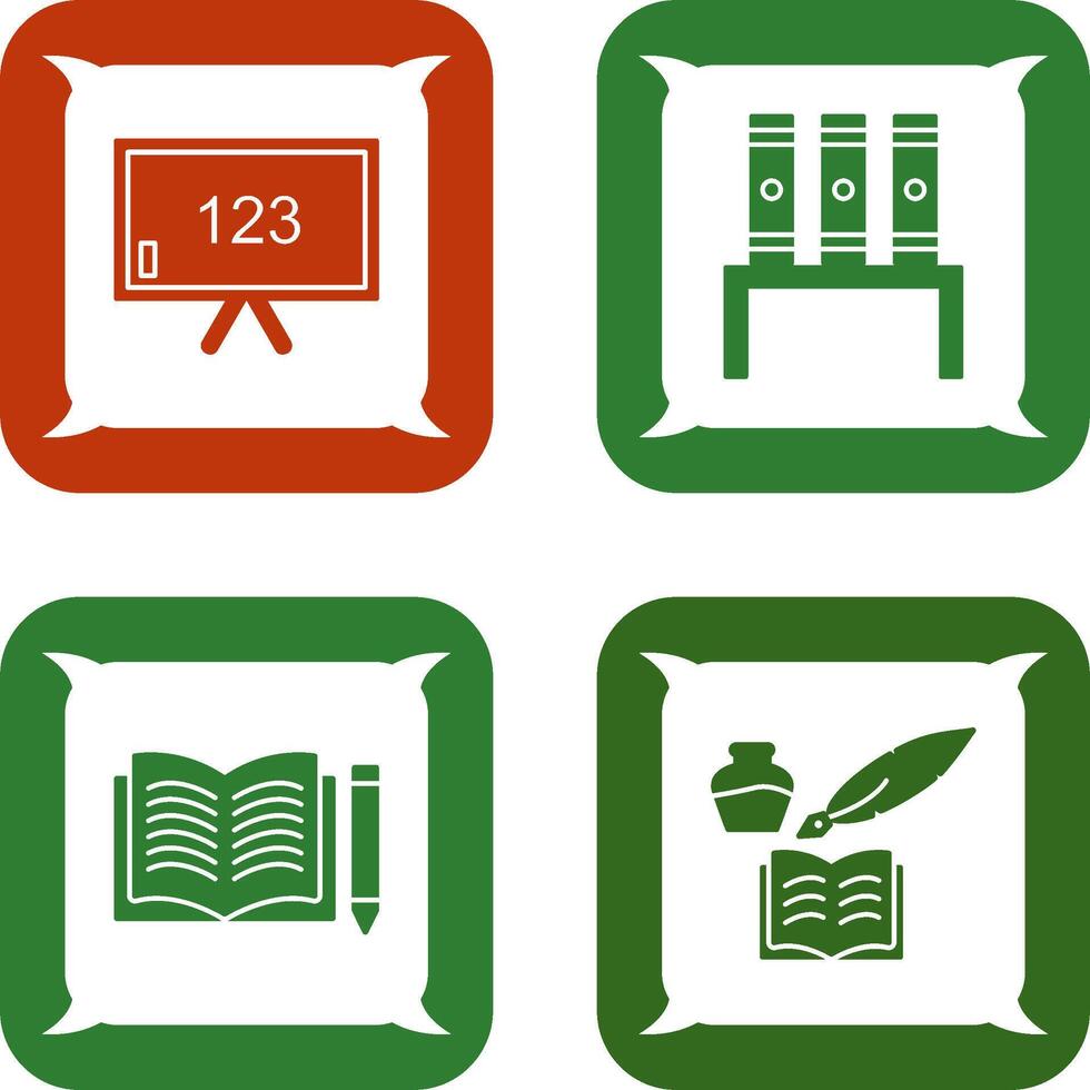 Classroom Board and Bookstand Icon vector