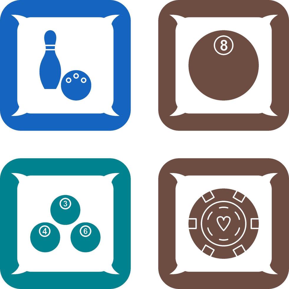 Bowling and Eight Ball Icon vector