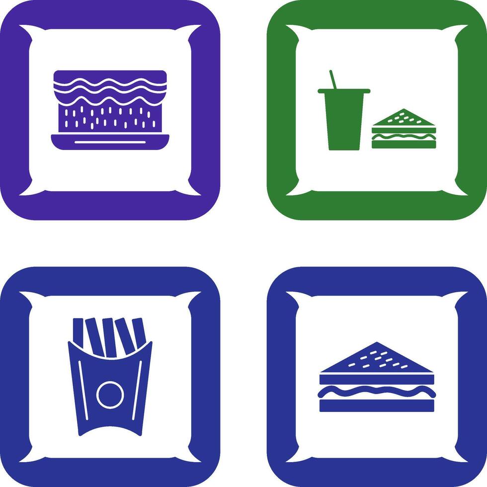 cream cake and lunch bistro Icon vector