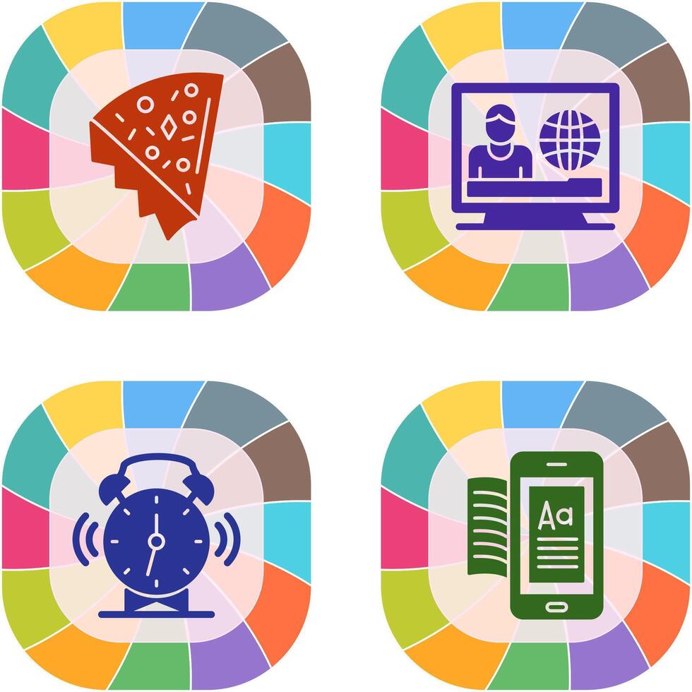 Pizza Slice and T News Icon vector