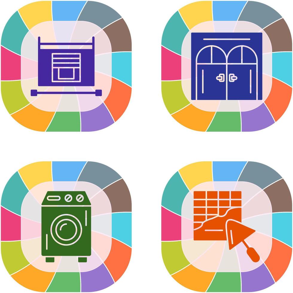 Blind and Door Icon vector