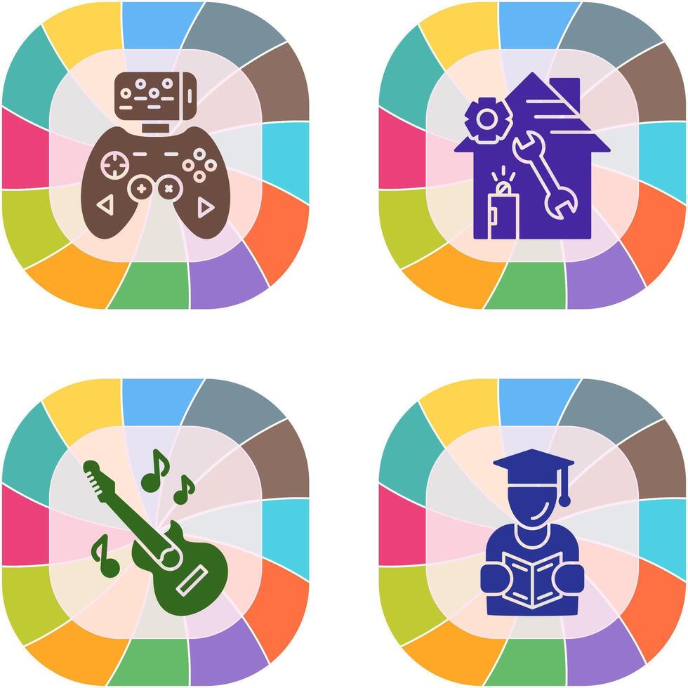 Game Controller and home repair Icon vector