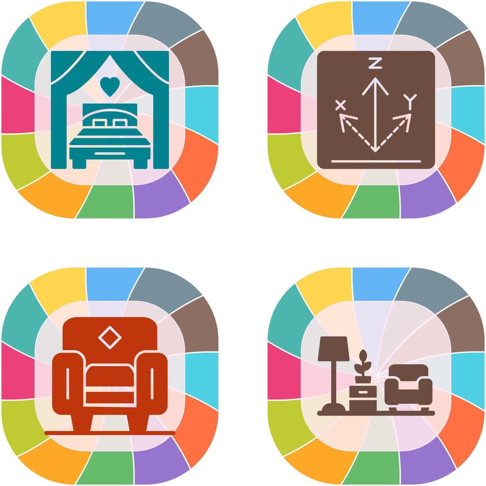 Bed and Axis Icon vector