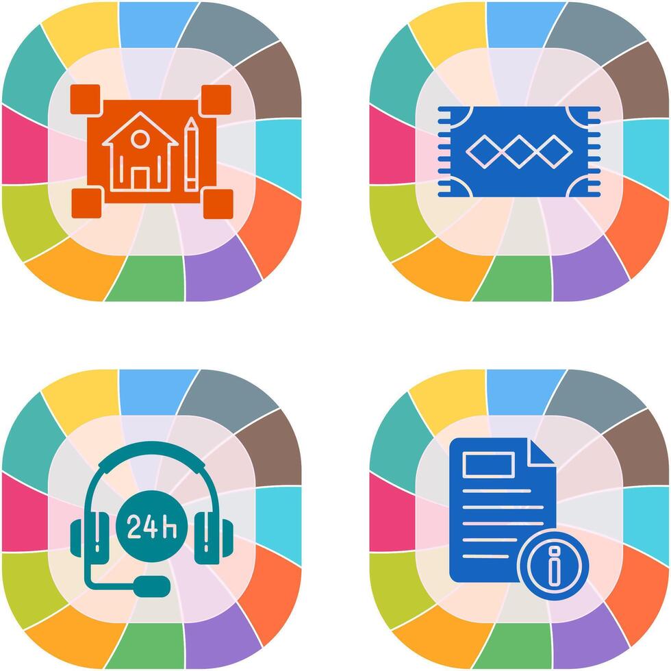 blueprint and rug Icon vector