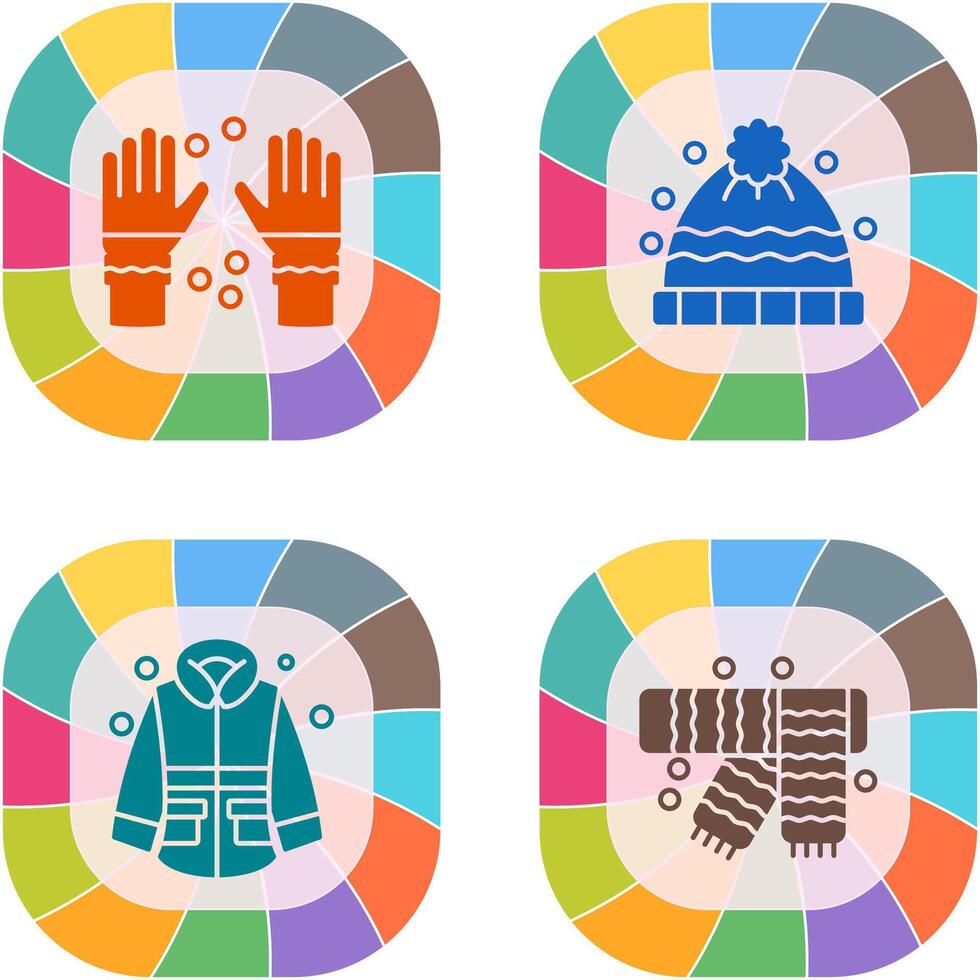 invierno guantes y invierno sombrero icono vector