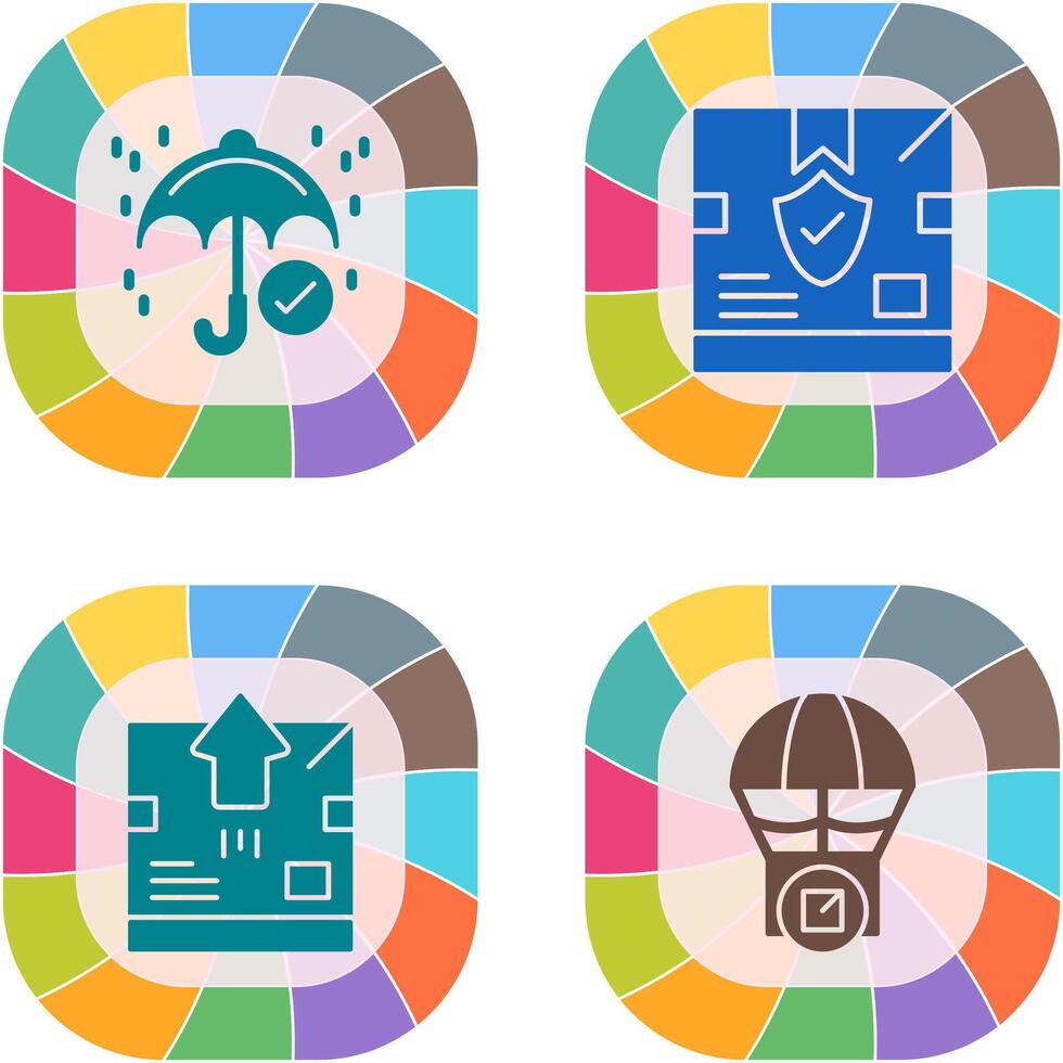 keep dry and delivery box Icon vector