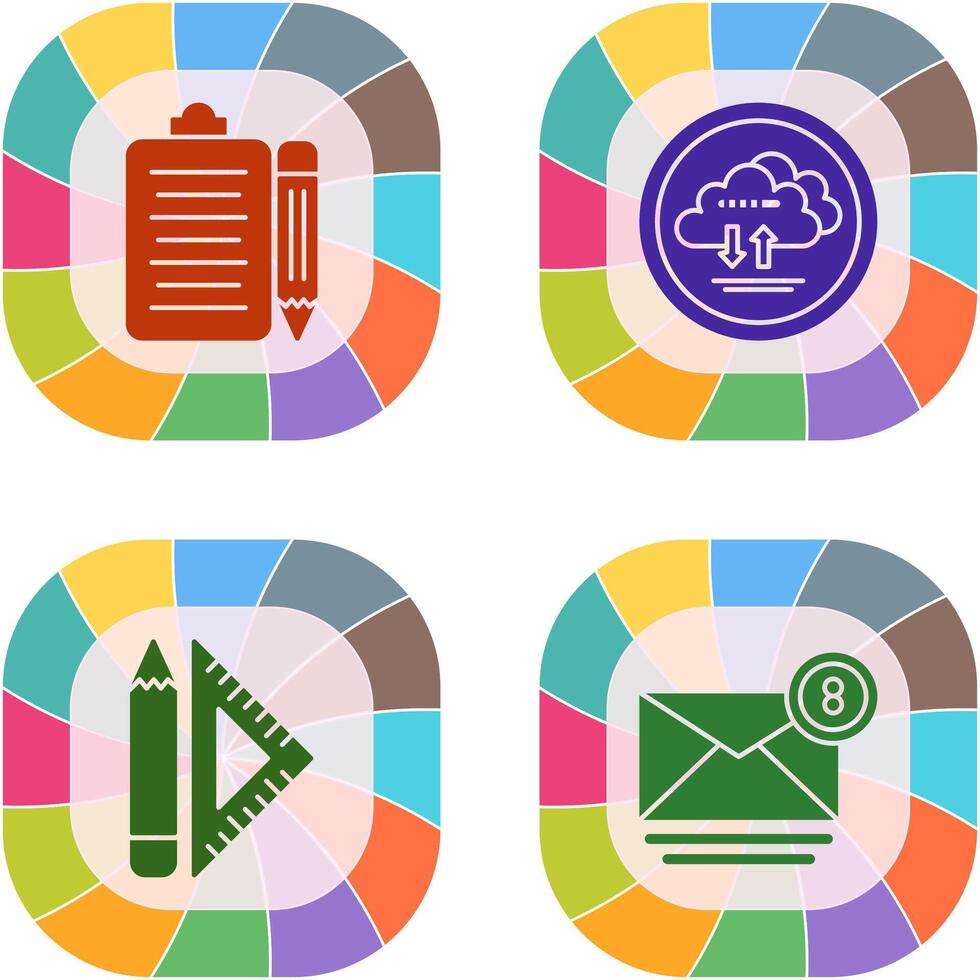 clipboard and cloud data Icon vector