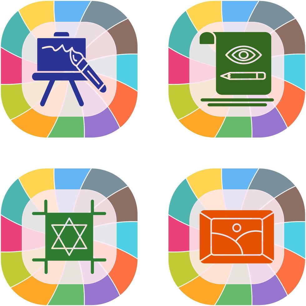 canvas and sketch Icon vector