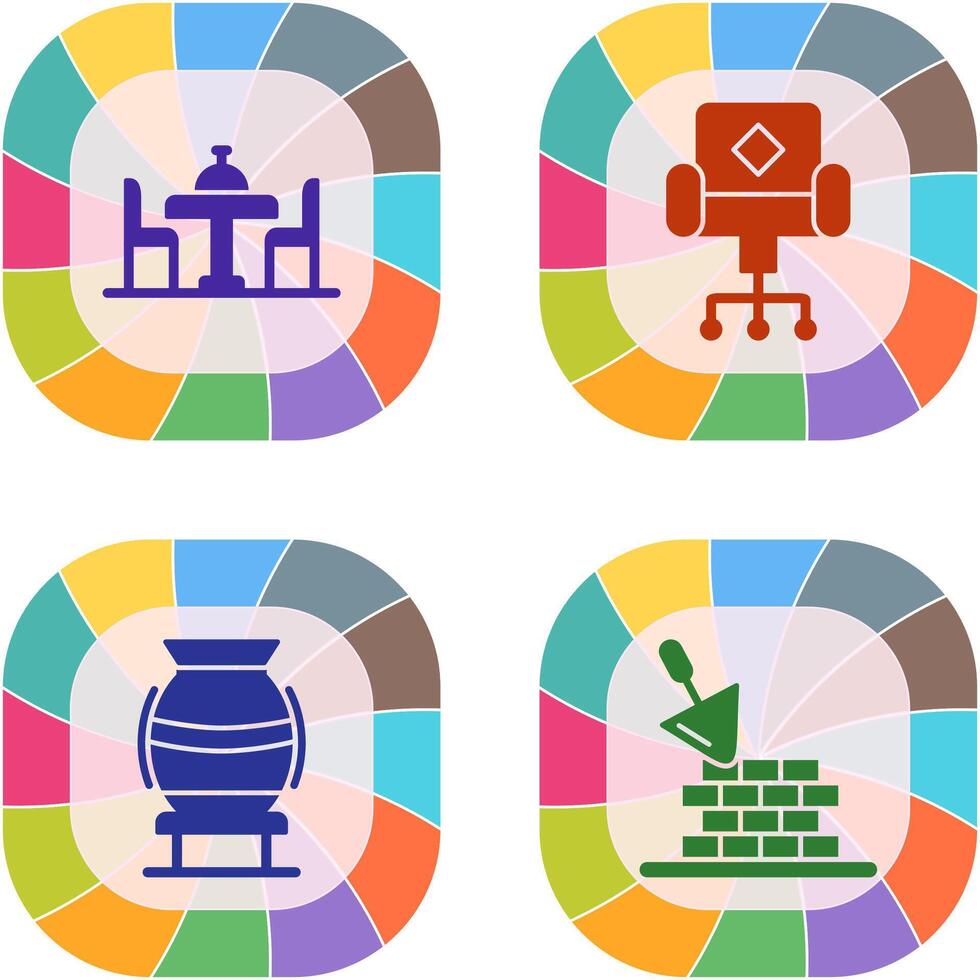Chair and Dinning Table Icon vector