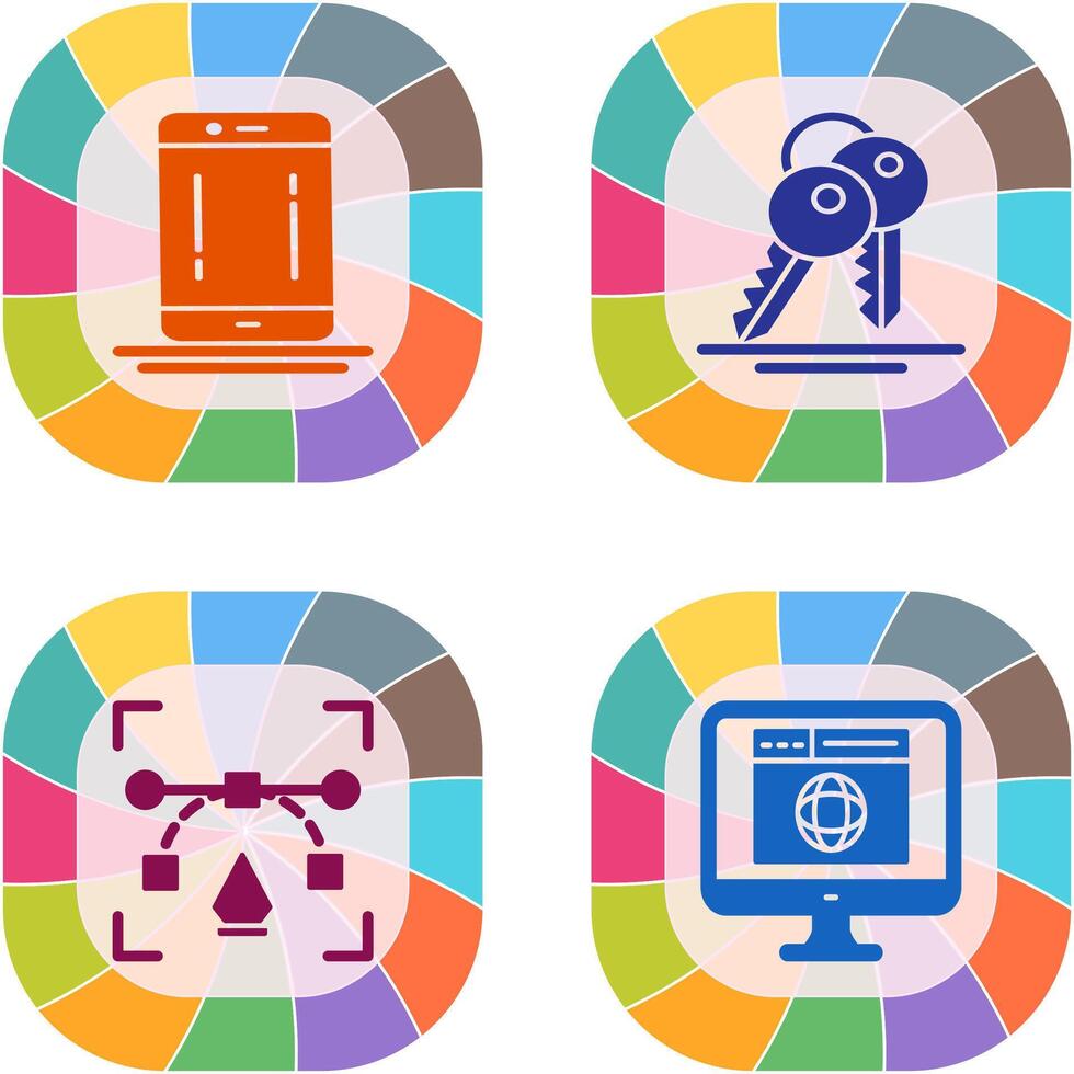 Mobile and key Icon vector