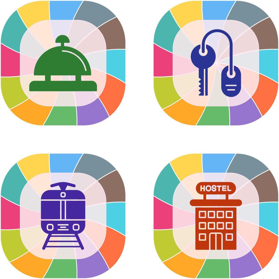 Room key and Desk Bell Icon vector