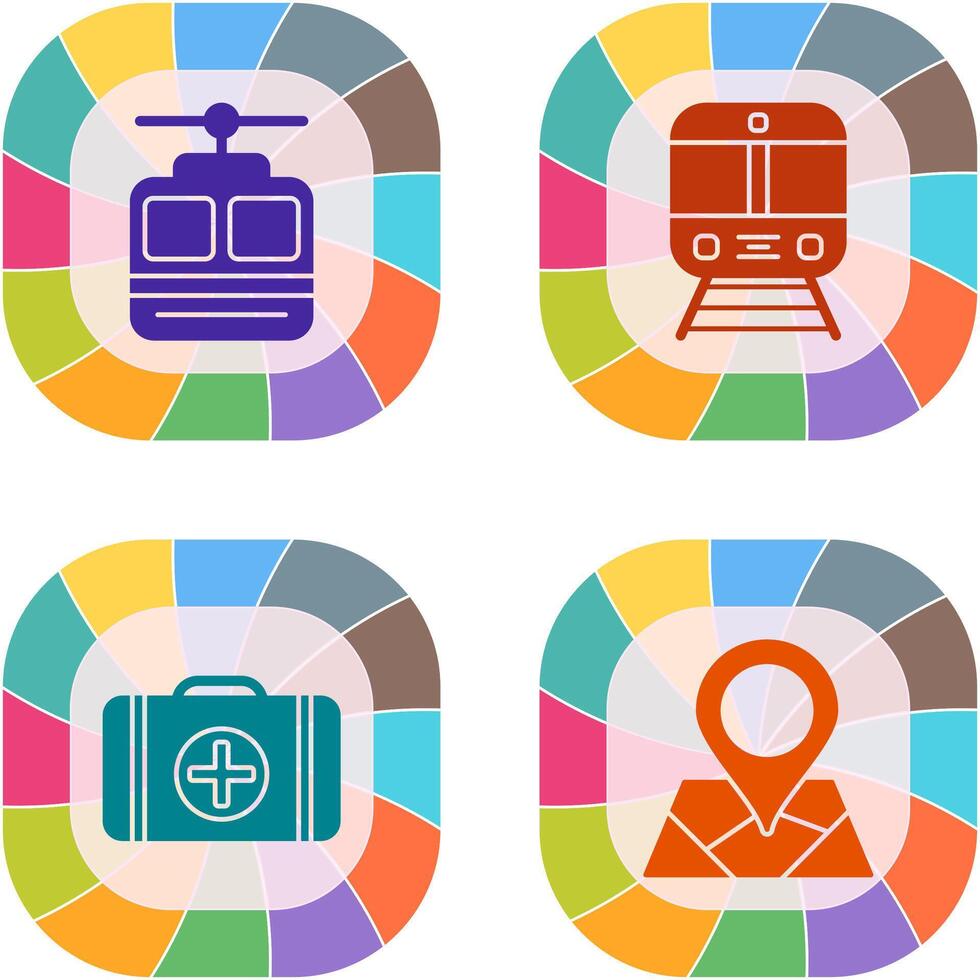 Cable car and Train Icon vector