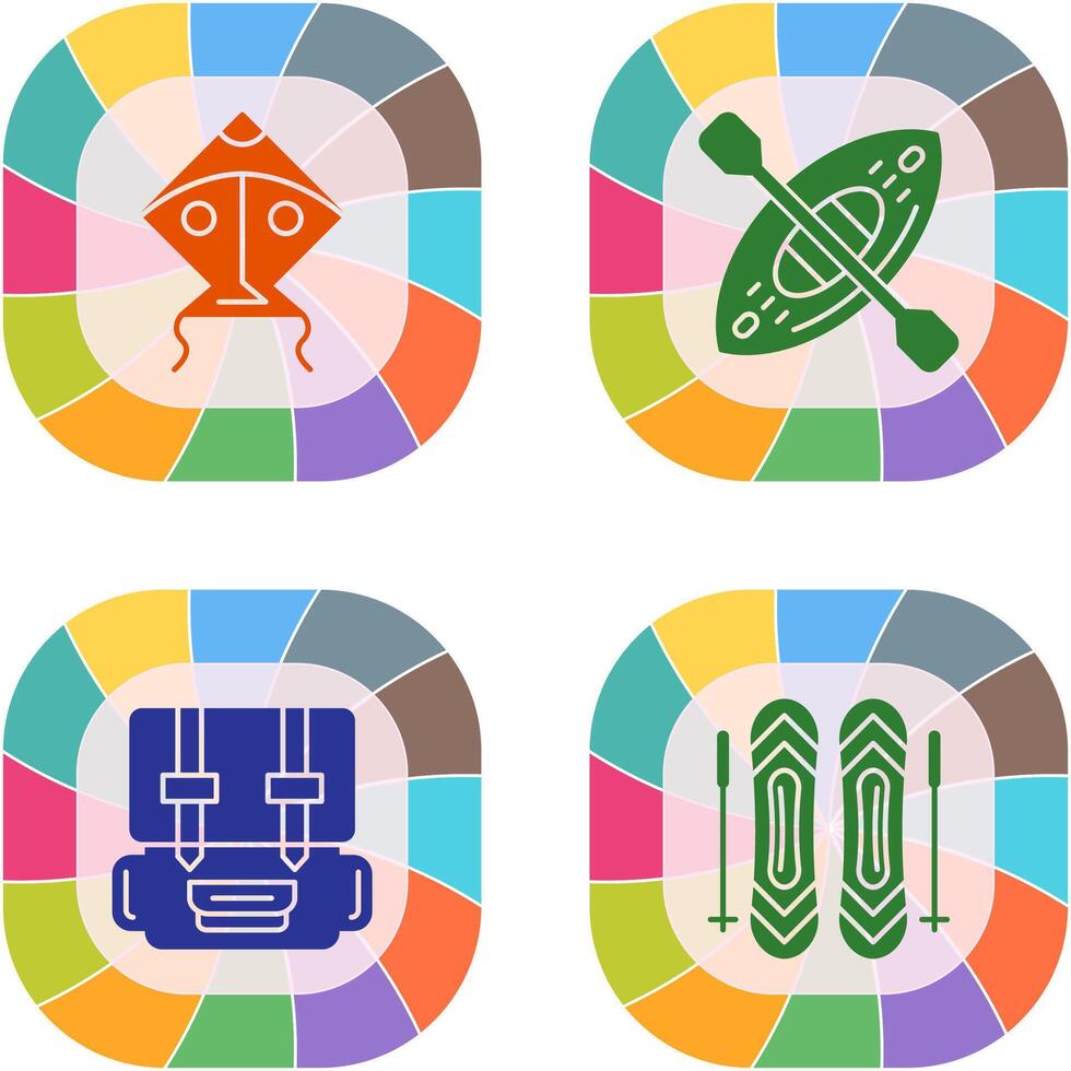 Kite and Kayak Icon vector