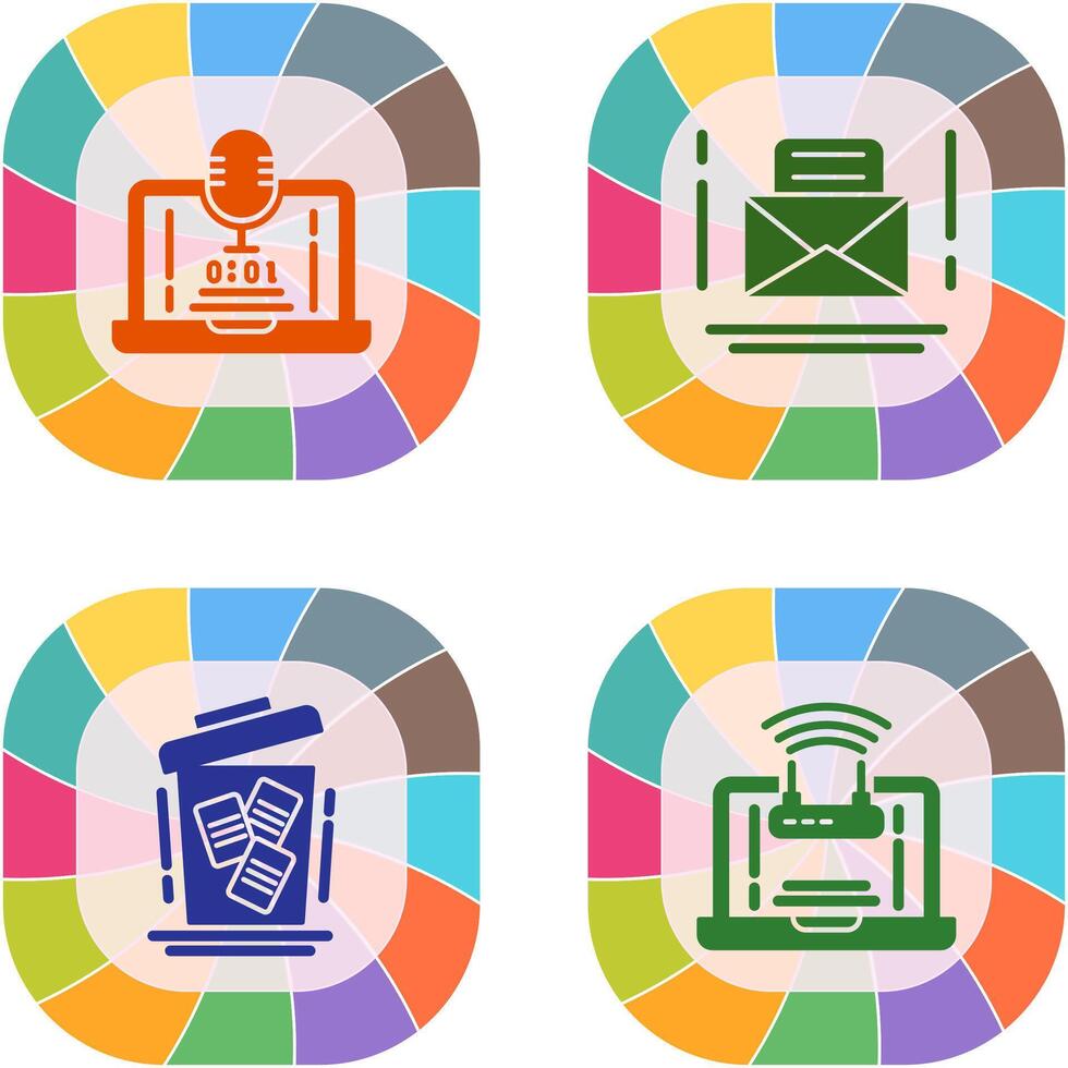 Voice Recorder and Email Icon vector