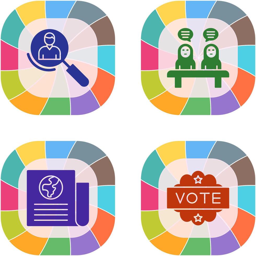 Magnifier and Meeting Icon vector