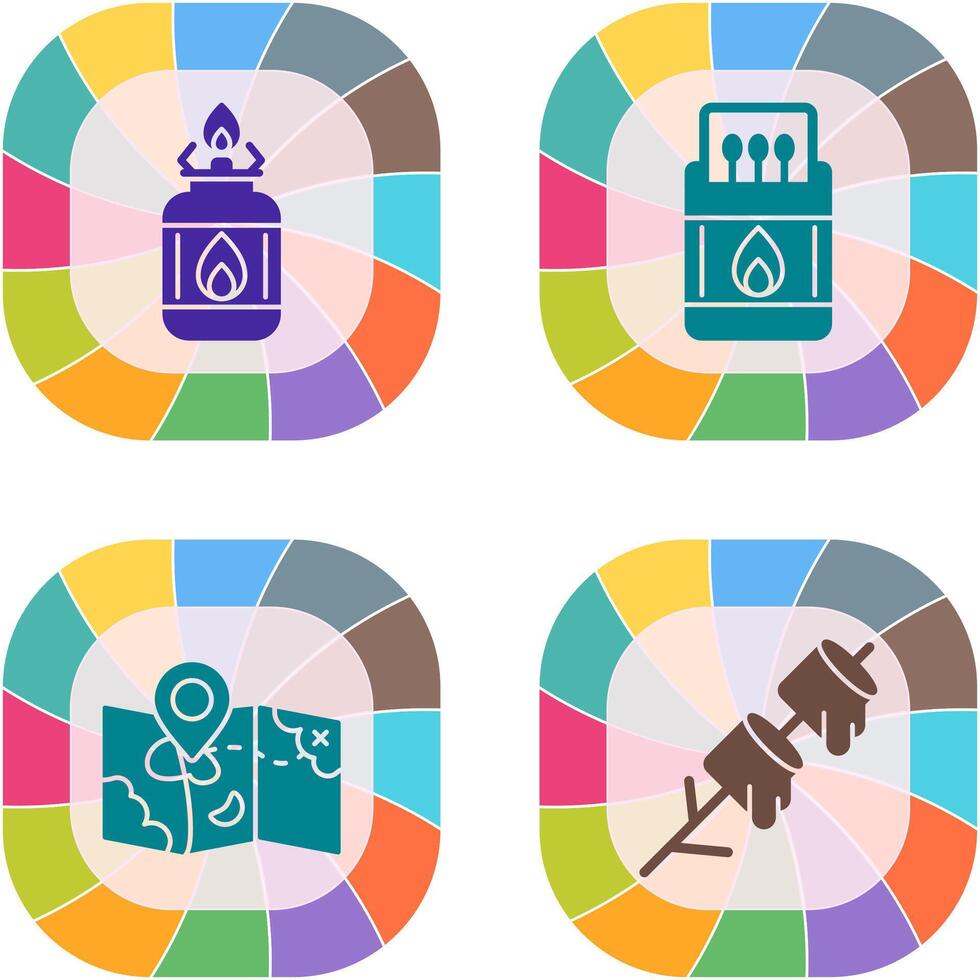 Camping Gas and Matches Icon vector