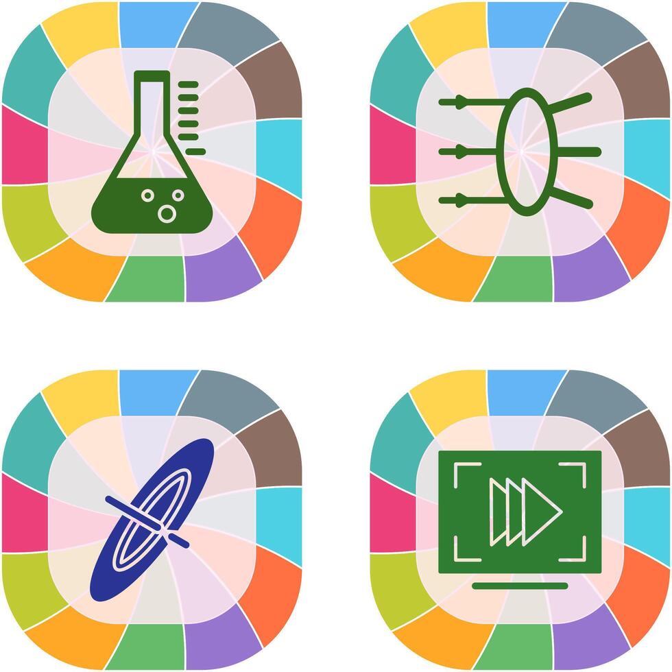 Refraction and beaker Icon vector