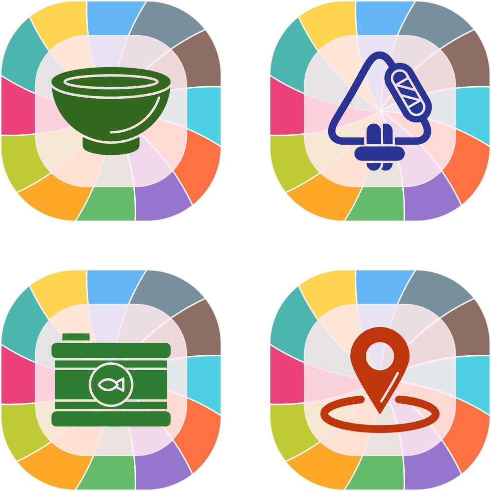 Bowling and Carabiner Icon vector