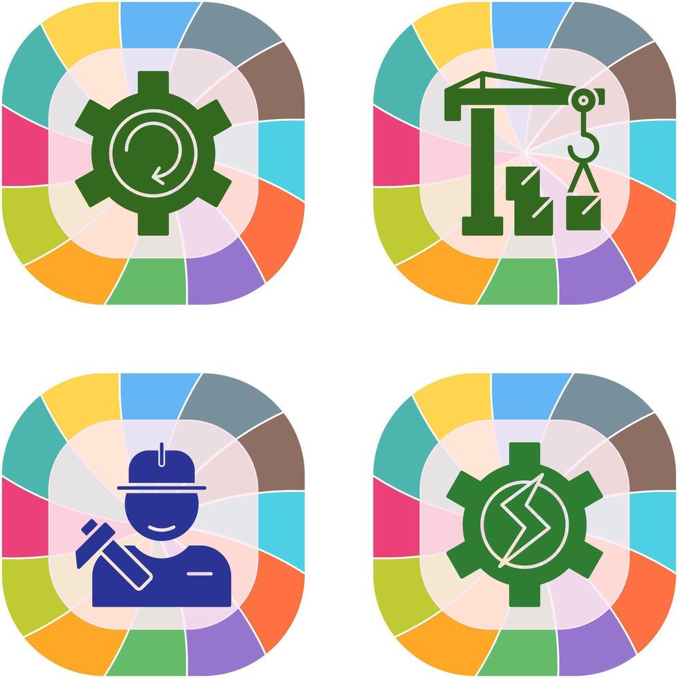 Upgrade and Robotic Arm Icon vector