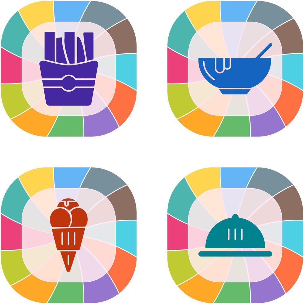 Soup and Fries Icon vector