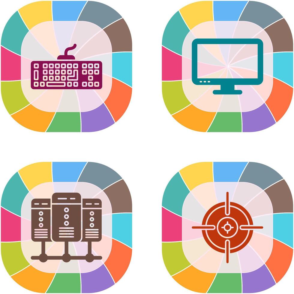 Keyboard and LCD Icon vector