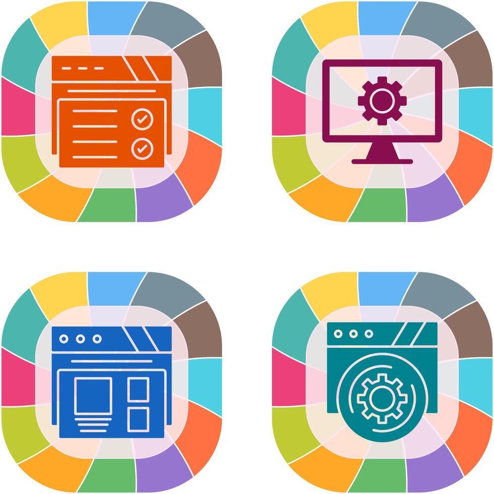 Web Browser and Monitor Screen Icon vector