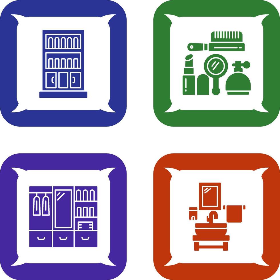 Book Shelf and Makeup Icon vector