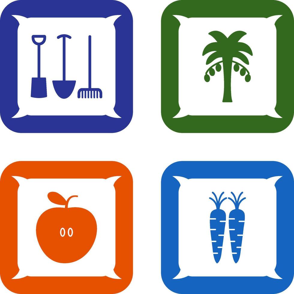 Gardening Tools and Palm tree Icon vector
