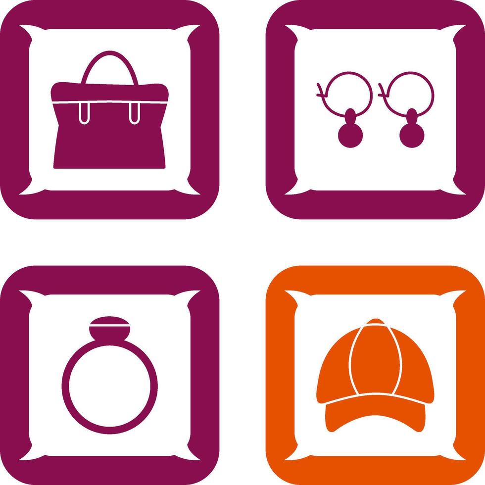 Bag and Earrings Icon vector