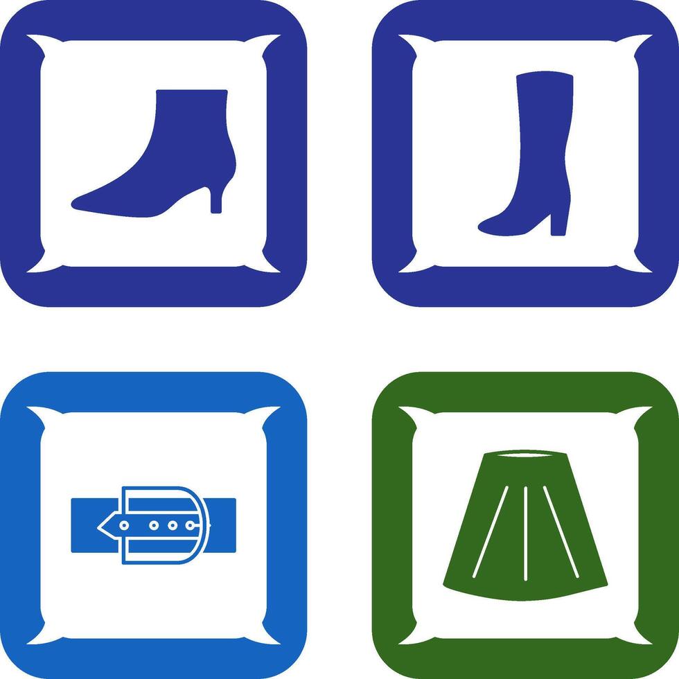 Boots with Heels and Long Boats Icon vector