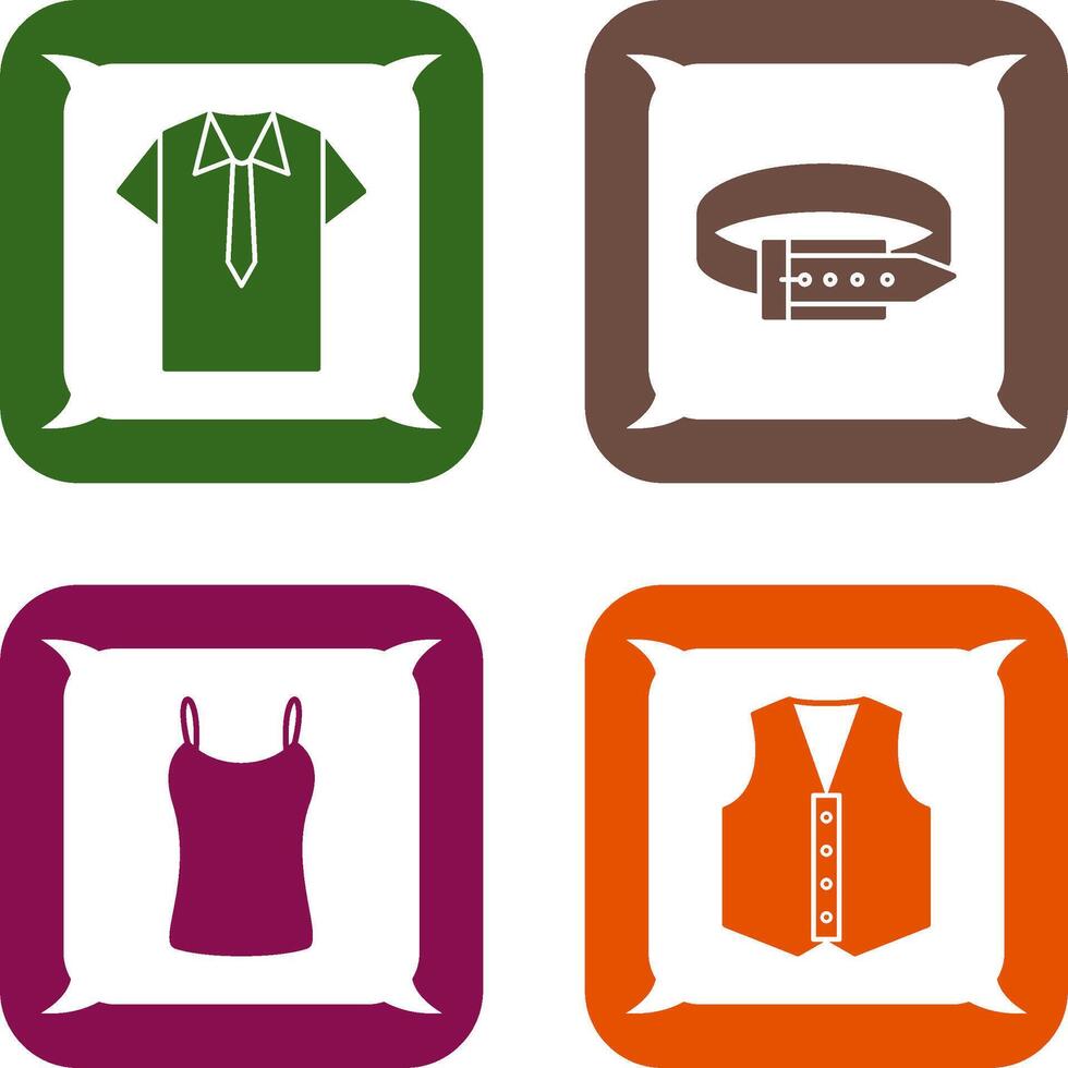 Shirt and Tie and Belt Icon vector