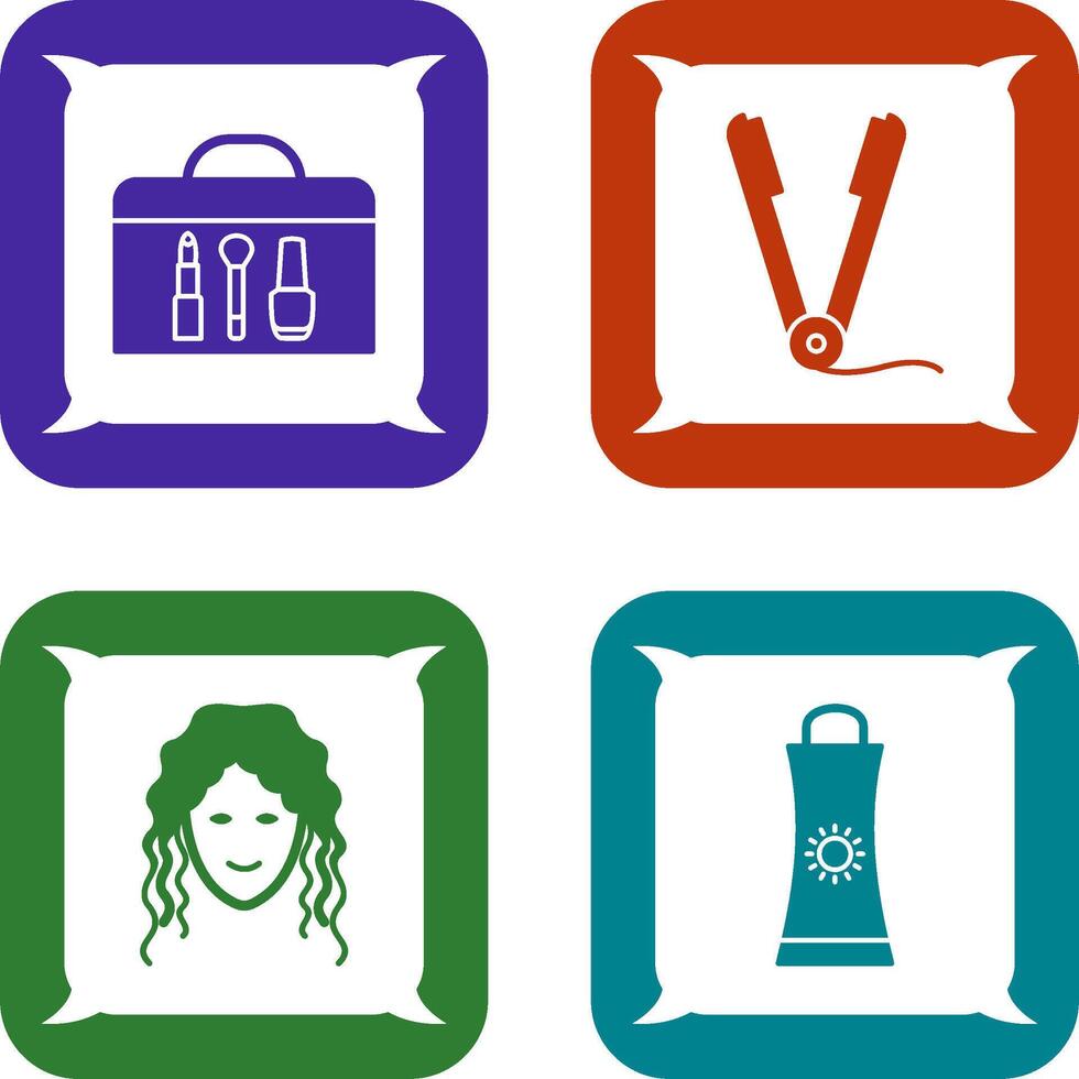 Cosmetics and Straightener Icon vector