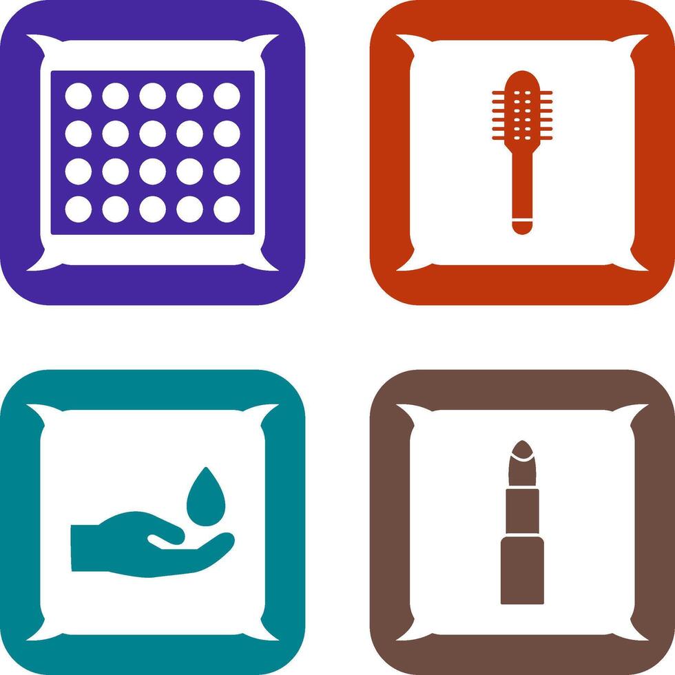 Colored Palette and Comb Icon vector