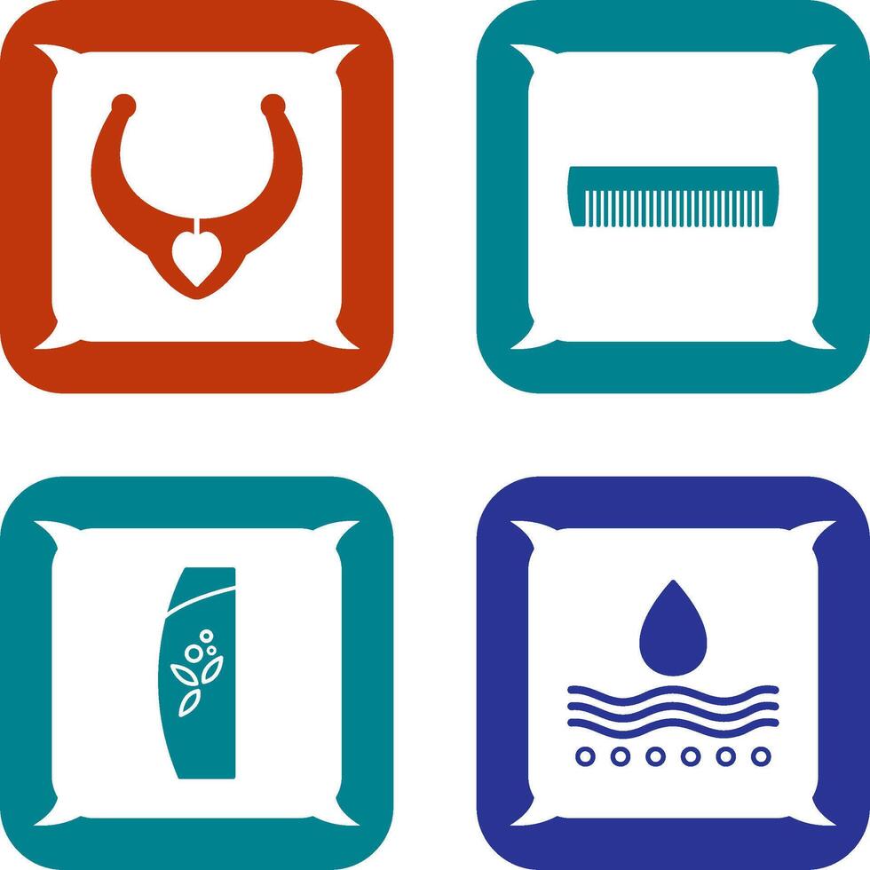 Necklace and Comb Icon vector