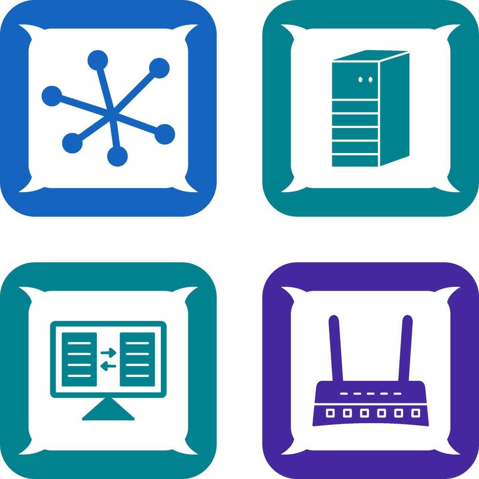 Internet and Server Network Icon vector