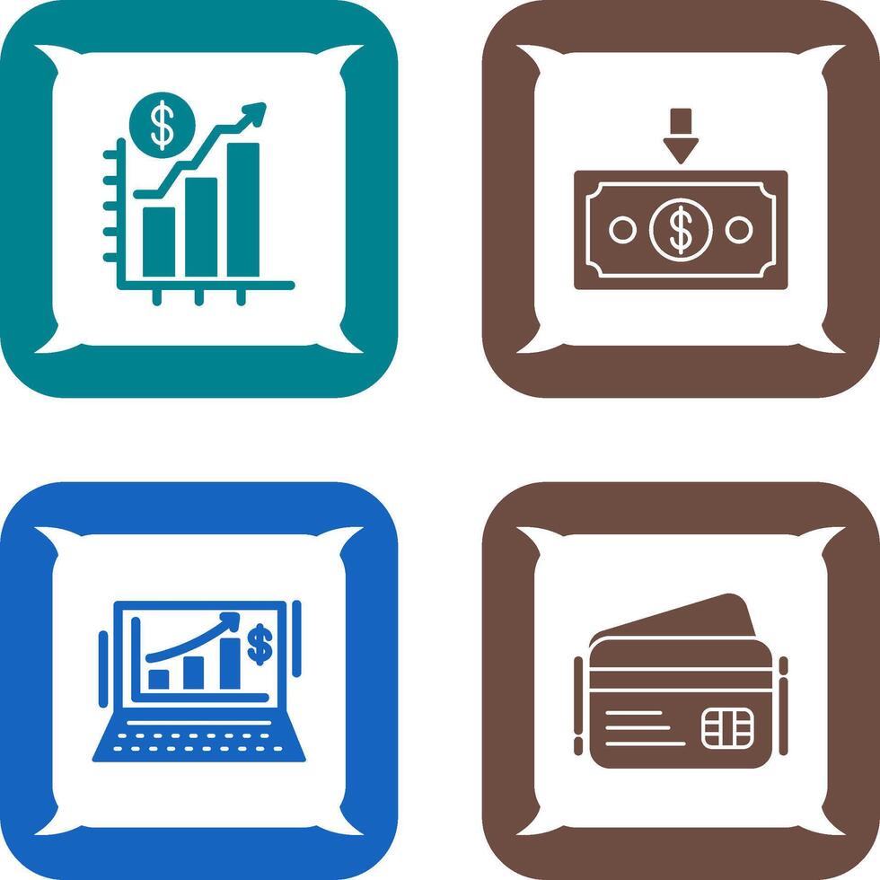 Chart Up and Money Down Icon vector