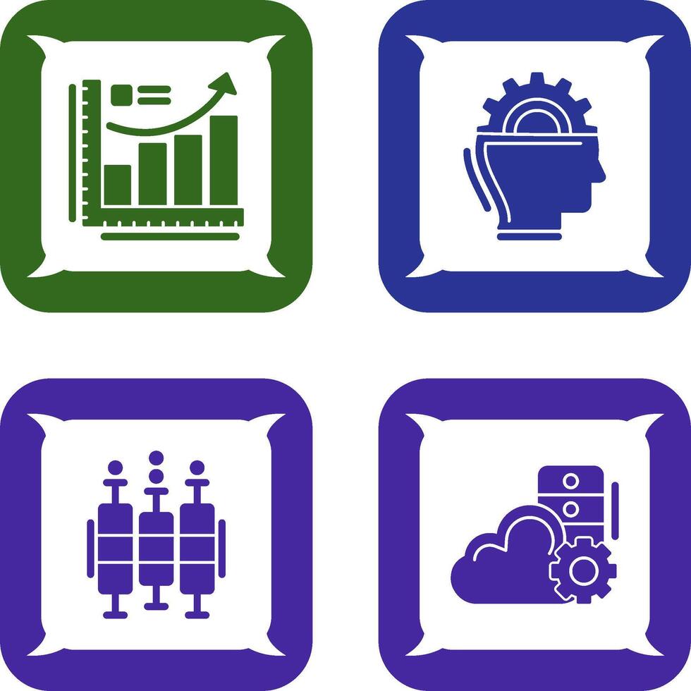 Growth Chart and Machine Learning Icon vector