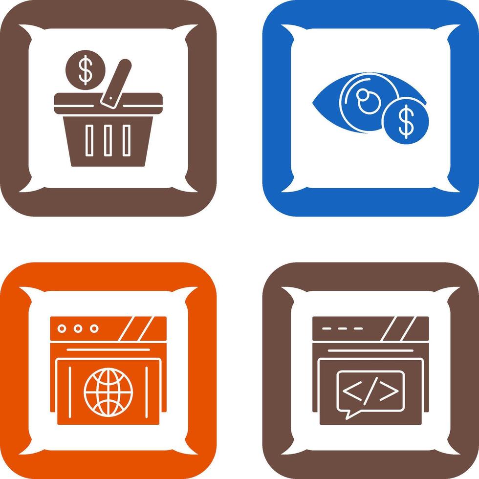 Shopping Basket and Eye Icon vector