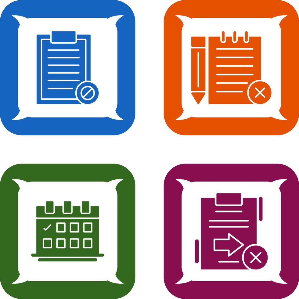 Prohibition and Unchecked Notes Icon vector