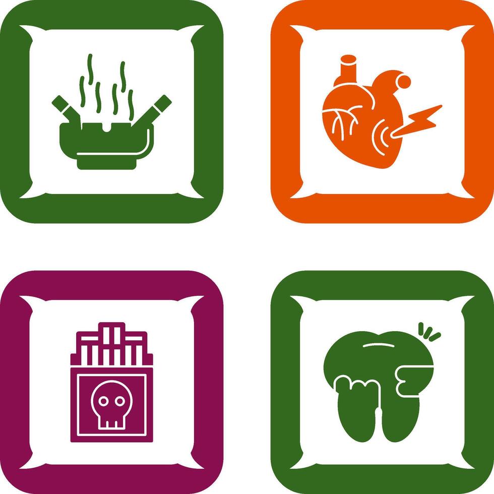 Heart Attack and hashtray Icon vector