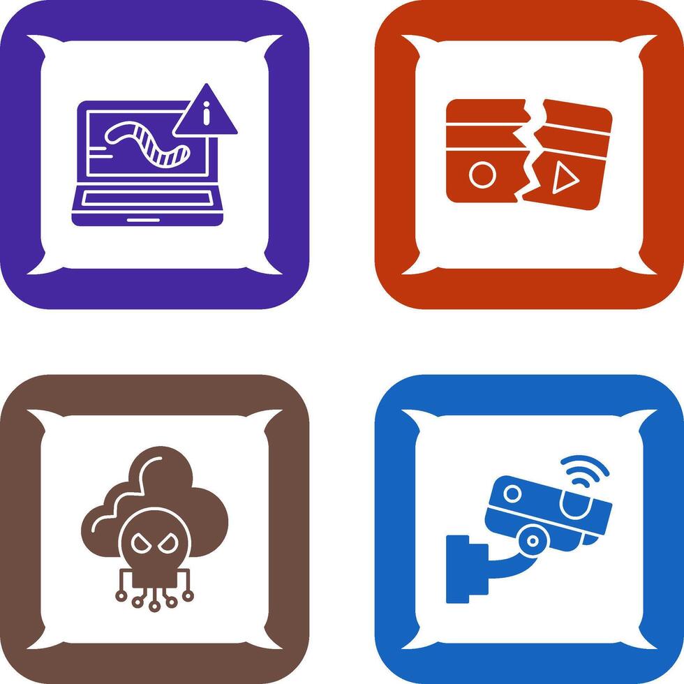 Worm and Broken Icon vector