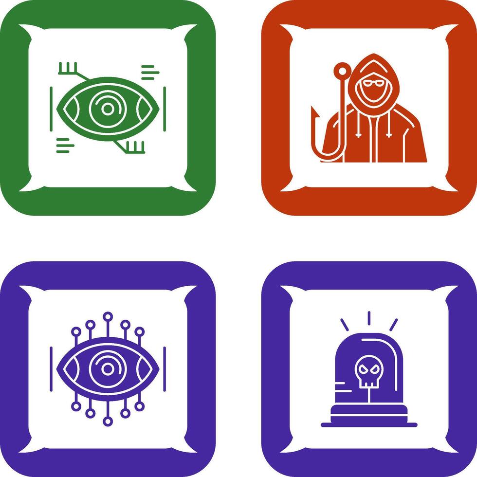 Eye Recongnition and Phishing Icon vector
