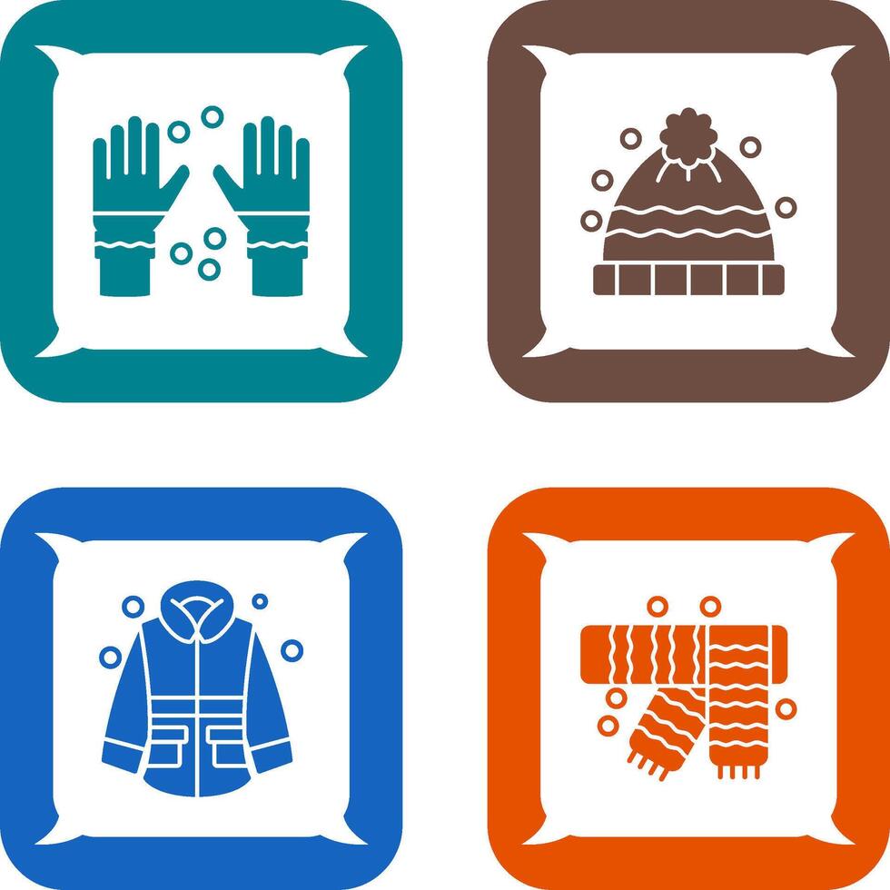 invierno guantes y invierno sombrero icono vector
