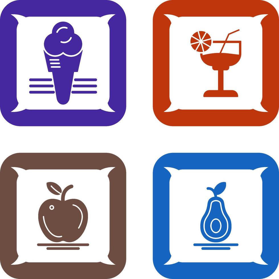 Ice Cream and Cocktail Icon vector