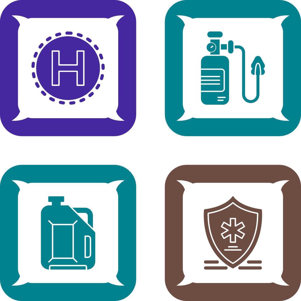 Helipad and Oxygen Icon vector