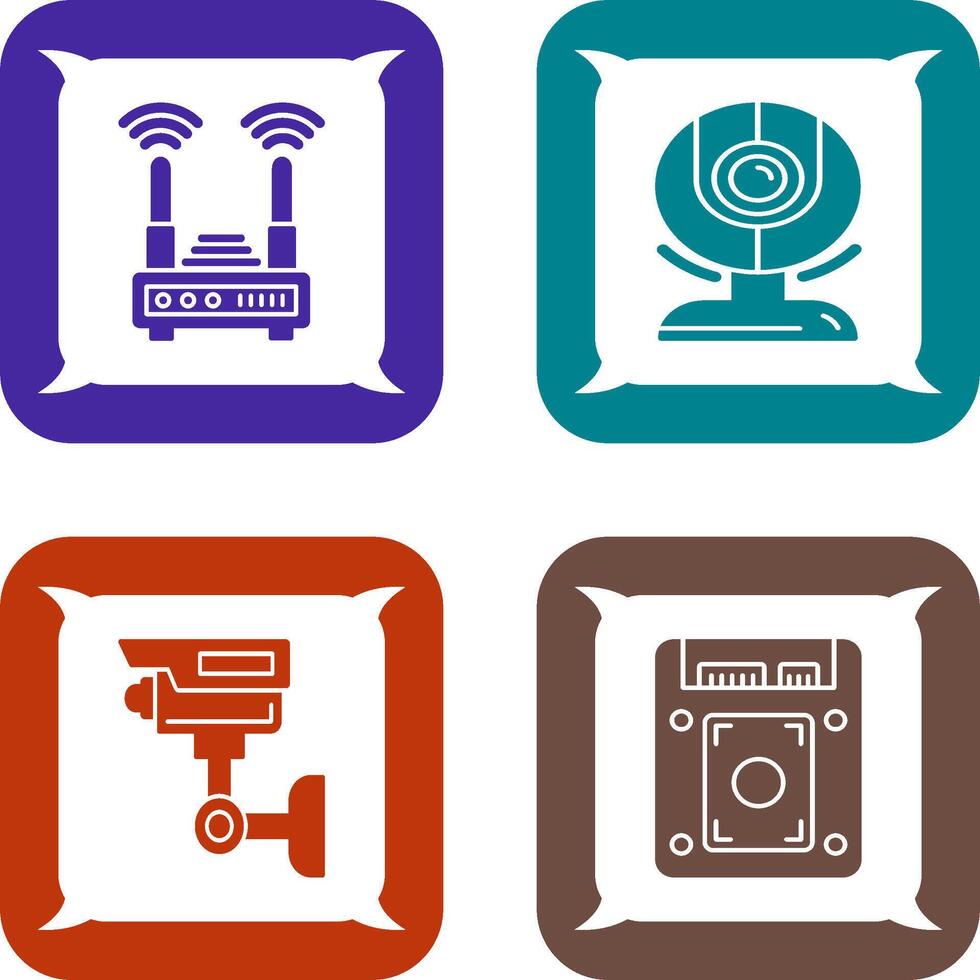 Router and Web Cam Icon vector